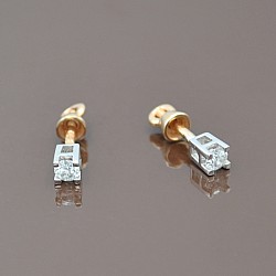 Серьги-пуcеты (гвоздики) золотые с бриллиантами 3С361/1Д
