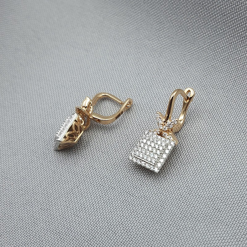 Сережки золоті з діамантами 3_С 21.6