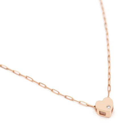 Колье золотое с бриллиантом Сердечко 3ПЛ059Д