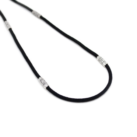 Ювелірний шнурок зі срібними вставками 1468-ч