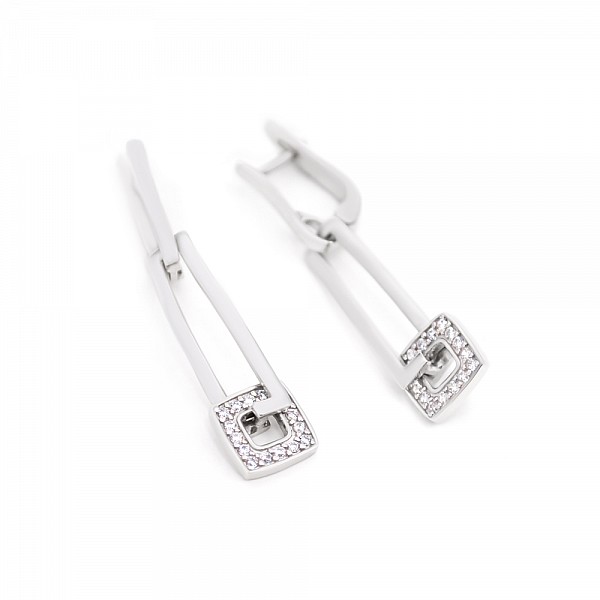 Сережки срібні з фіанітами 51761-р