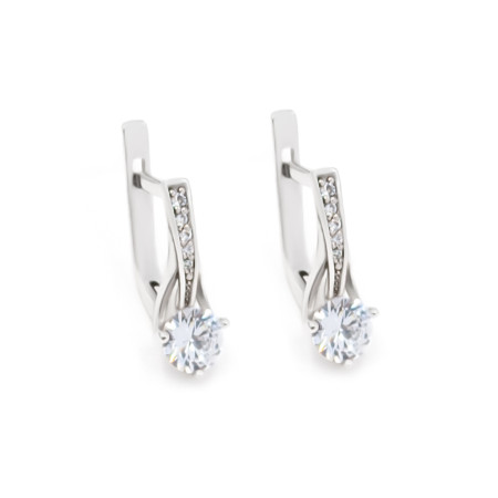 Серьги серебряные с фианитами 53047-р