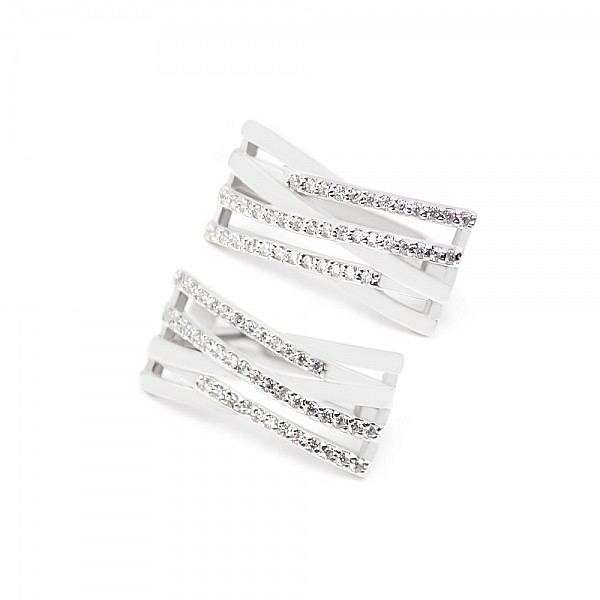 Сережки срібні з фіанітами 53066-р