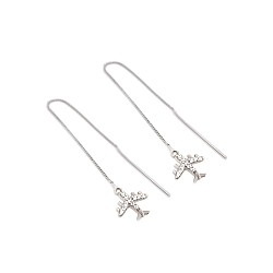 Сережки-протяжки срібні з фіанітами Літаки 53156-р