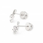 Сережки-пусети (гвоздики) срібні з фіанітами Скрипковий ключ 5489-р