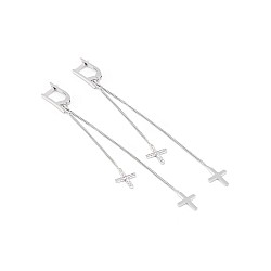 Сережки срібні з фіанітами Хрестики 5803-р