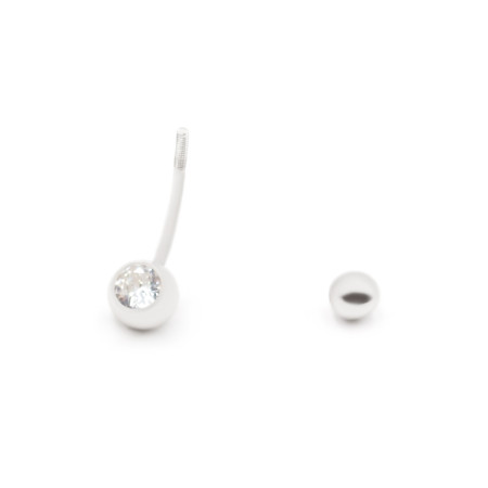 Пірсинг срібний з фіанітом 6001-25-р