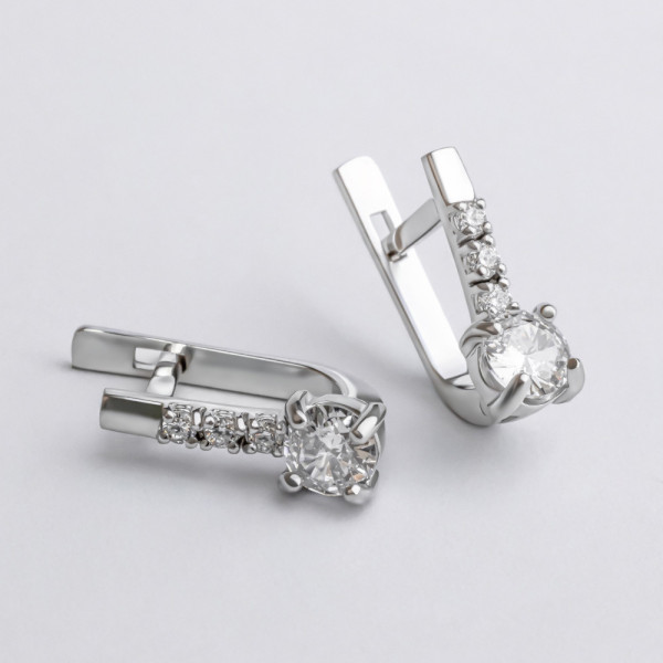 Серьги серебряные с фианитами 5901-р