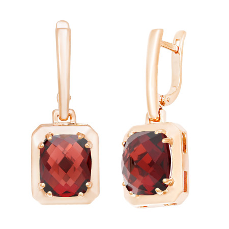 Сережки золоті з гранатом 103-0263Гр
