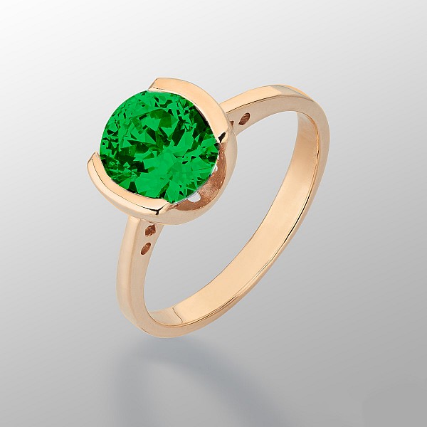 Кольцо золотое с зелёным топазом 102-0298ТпЗ
