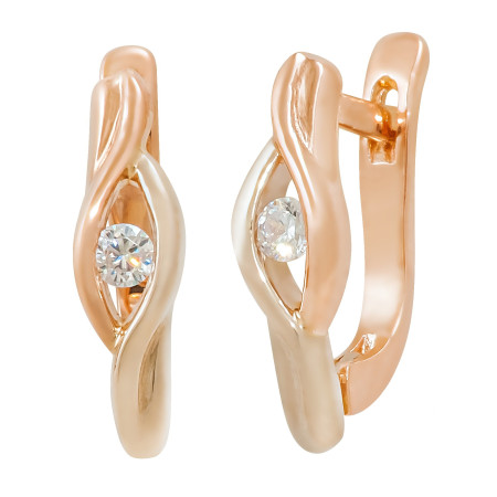 Сережки золоті з фіанітами 103-0055