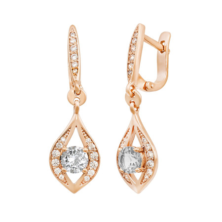 Сережки золоті з фіанітами 103-0059
