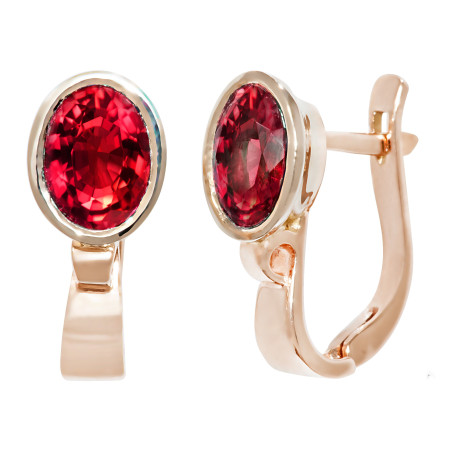 Сережки золоті з гранатом 103-0102Гр