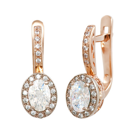 Серьги золотые с фианитами 103-0208