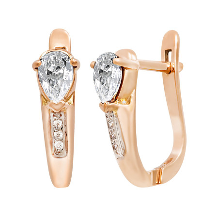 Сережки золоті з фіанітами 103-0220