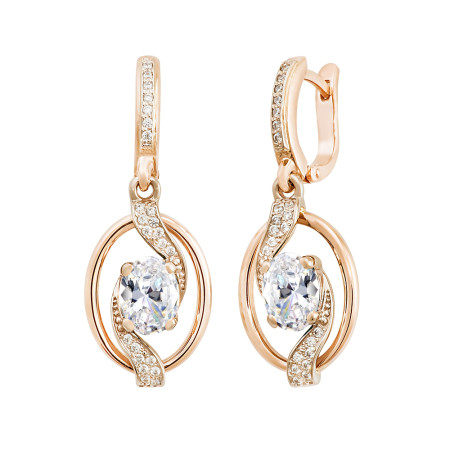 Серьги золотые с фианитами 103-0257
