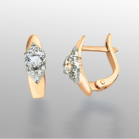 Сережки золоті з фіанітами 103-0269