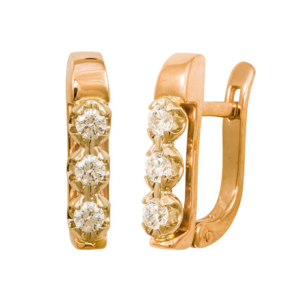 Сережки золоті з фіанітами 103-0280