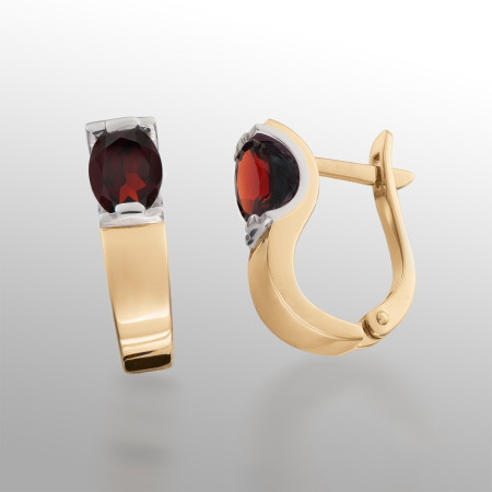 Сережки золоті з гранатом 103-0296Гр