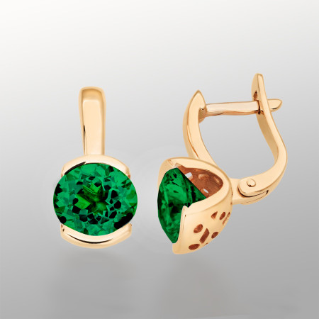 Серьги золотые с зелёным топазом 103-0298ТпЗ