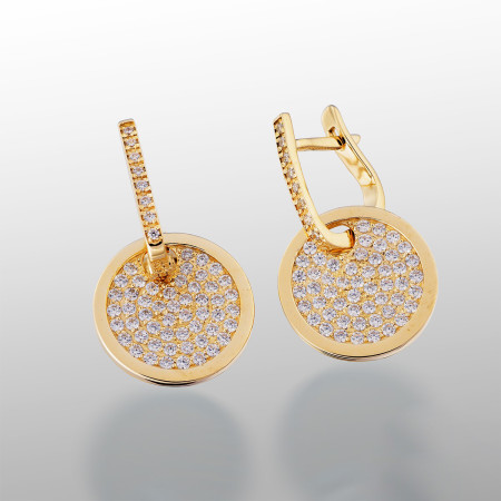 Серьги золотые с фианитами 103-0312
