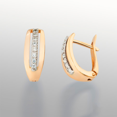Серьги золотые с фианитами 103-0314