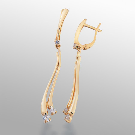 Сережки золоті з фіанітами 103-0324