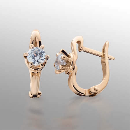 Сережки золоті з фіанітами 103-0382