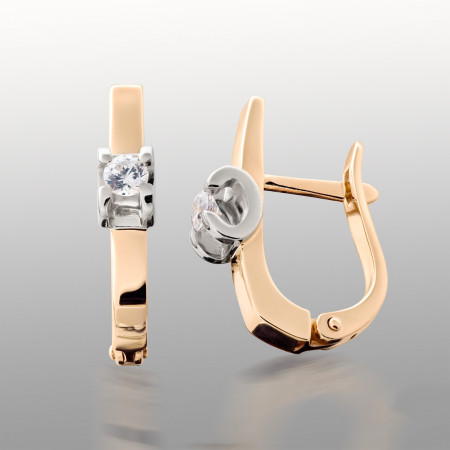 Сережки золоті з фіанітами 103-0386