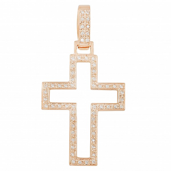 Хрестик золотий з фіанітами 107-1025