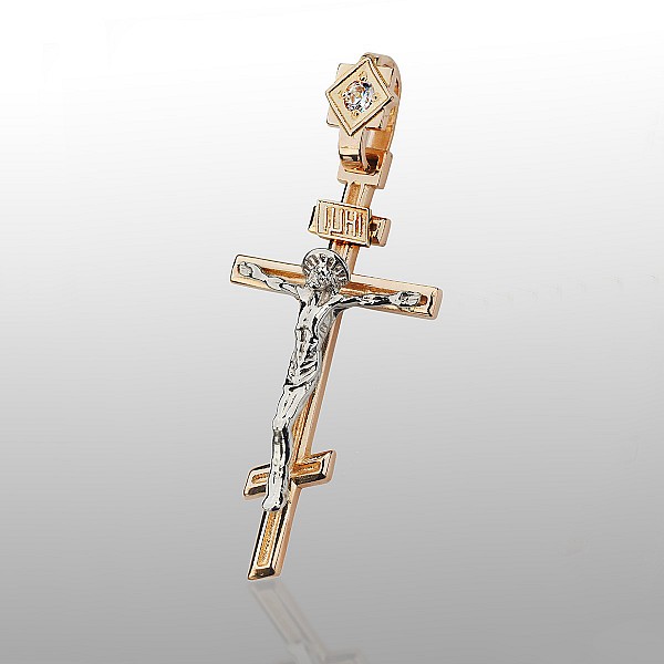 Крестик золотой с фианитом 107-1039