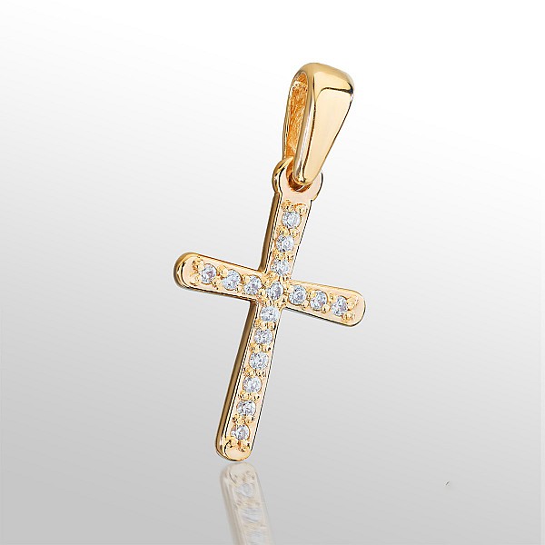 Хрестик золотий з фіанітами 107-1065