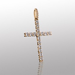Крестик золотой с фианитами 107-1072