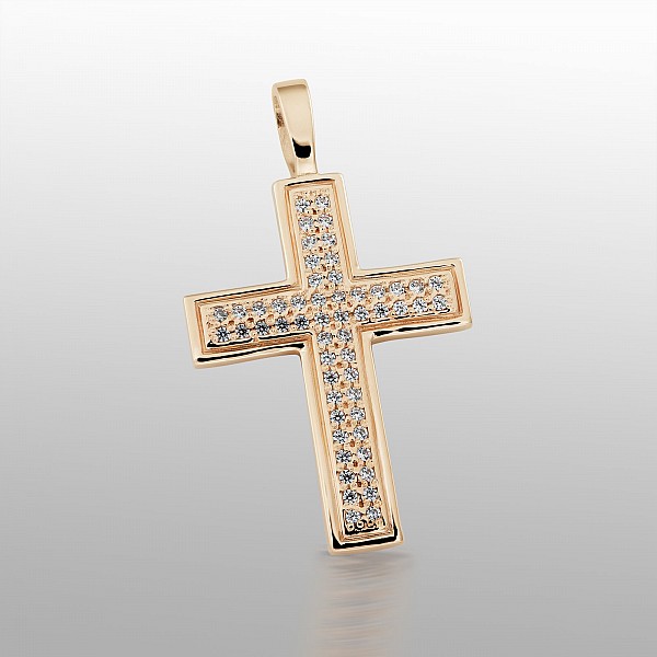 Хрестик золотий з фіанітами 107-1077
