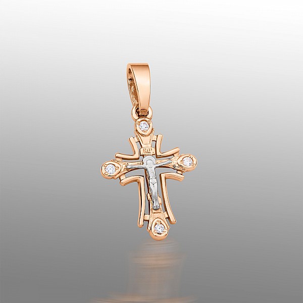 Хрестик золотий з фіанітами 107-1158