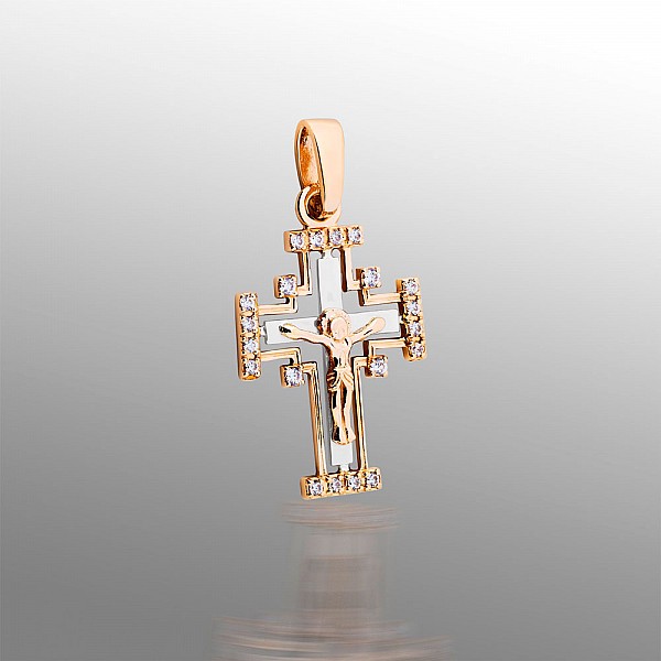 Хрестик золотий з фіанітами 107-1181
