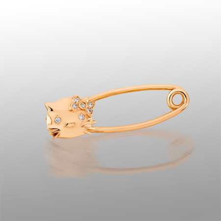 Шпилька золота з фіанітами Hello Kitty 108-0014