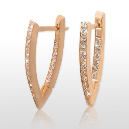 Серьги золотые с фианитами 103-0003