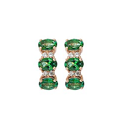 Сережки золоті з зеленими топазами і фіанітами 102-0033ТпЗ
