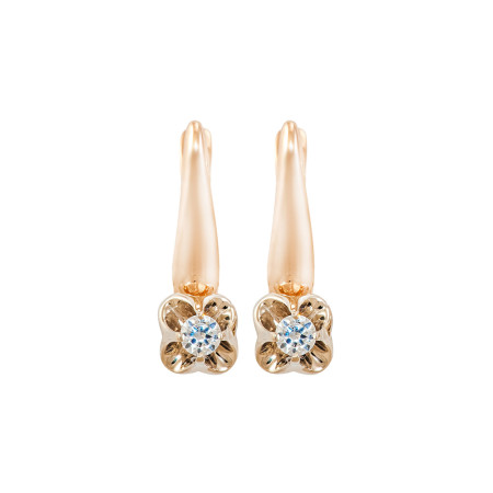 Серьги золотые с фианитами 103-0088