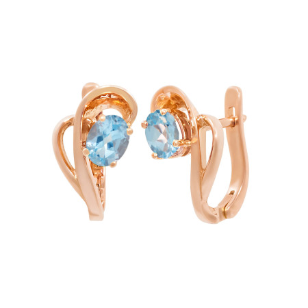 Сережки золоті з топазом 103-0153Тп