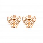Серьги золотые Бабочки с фианитами 103-0155