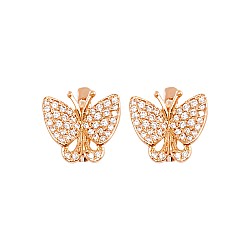 Серьги золотые Бабочки с фианитами 103-0155