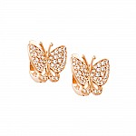 Сережки золоті Метелики з фіанітами 103-0155
