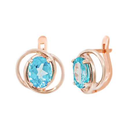 Сережки золоті з топазом 103-0159Тп