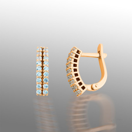 Серьги золотые с фианитами 103-0273