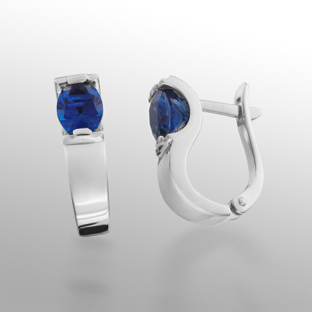 Сережки золоті з сапфіром 103-0296Спб