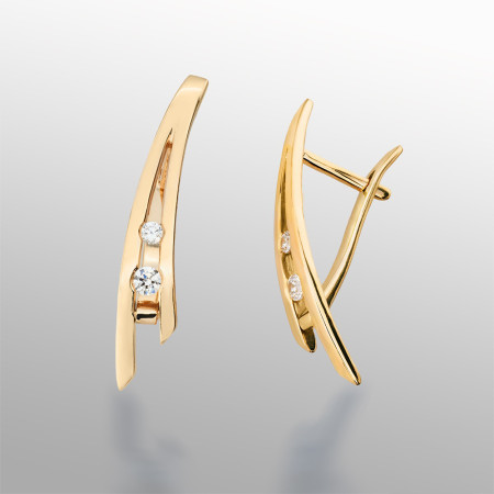 Сережки золоті з фіанітами 103-0311