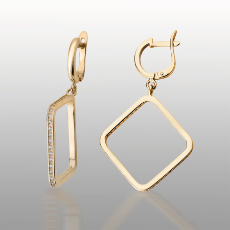 Сережки золоті з фіанітами 103-0397
