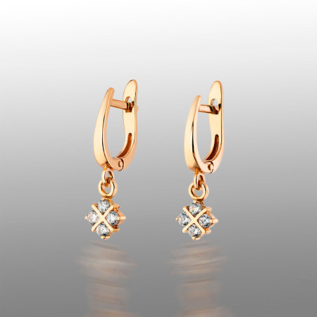 Сережки золоті з фіанітами 103-0627